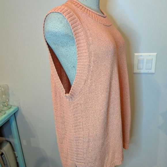 Tribal Sleeveless Cotton Round Neck Sweater Split Hem Coral/Clay Sz 3x NWT - Picture 9 of 17